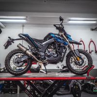 Escape compatível com Zontes Gk 125 2022-2024, M3 Inox , Sistema homologado com catalisador linha completa, silencioso mais coletor 