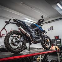 Escape compatível com Zontes Gk 125 2022-2024, M3 Inox , Sistema homologado com catalisador linha completa, silencioso mais coletor 