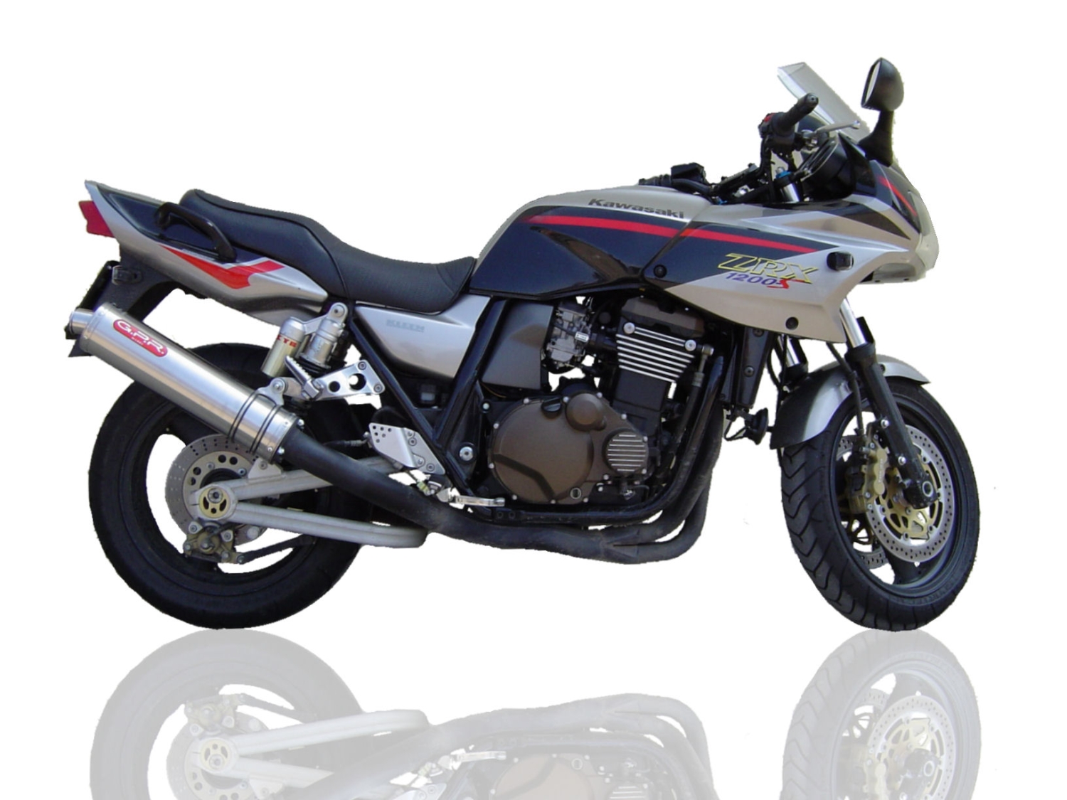 Escape compatível com Kawasaki ZRX-1100 1998-2001, Inox Tondo, Silenciador de escape, aprovado, montagem com flange específico (bolt-on), com db killer removível 