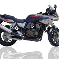 Escape compatível com Kawasaki ZRX-1100 1998-2001, Inox Tondo, Silenciador de escape, aprovado, montagem com flange específico (bolt-on), com db killer removível 