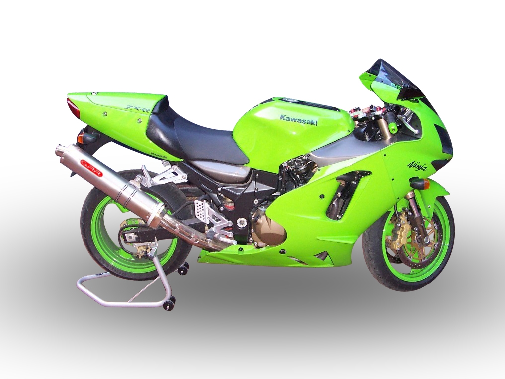 Escape compatível com Kawasaki ZX-12R 2000-2006, Inox Tondo, Silenciador de escape, aprovado, montagem com flange específico (bolt-on), com db killer removível 