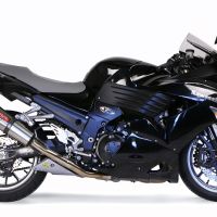 Escape compatível com Kawasaki Zzr 1400 2008-2011, Gpe Ann. titanium, Par de silenciosos de escape homologadas, com db killer removível e tubos de ligação específicos 