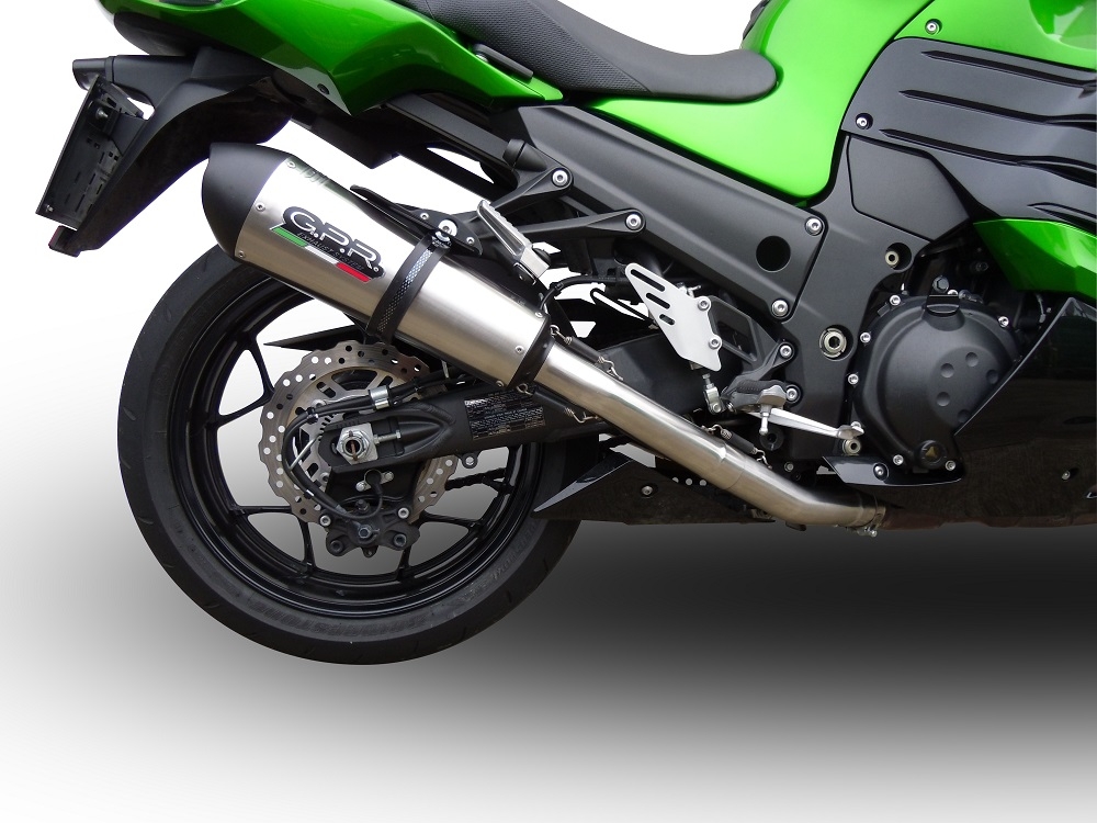 Escape compatível com Kawasaki Zzr 1400 2017-2022, Gpe Ann. titanium, Escapamento racing, duplo silencioso, com tubos de conexão, artigo sem homologação 