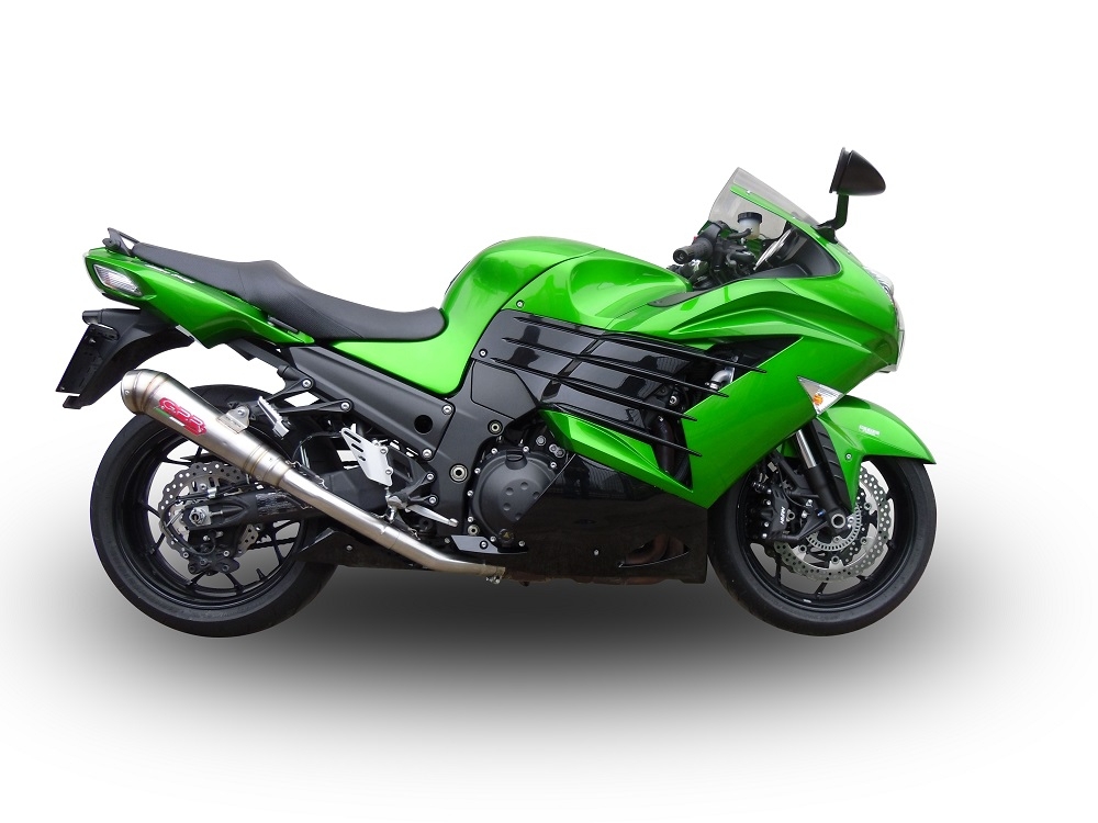 Escape compatível com Kawasaki Zzr 1400 2017-2022, Powercone Evo, Par de silenciosos de escape homologadas, com db killer removível e tubos de ligação específicos 