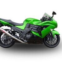Escape compatível com Kawasaki Zzr 1400 2017-2022, Powercone Evo, Par de silenciosos de escape homologadas, com db killer removível e tubos de ligação específicos 