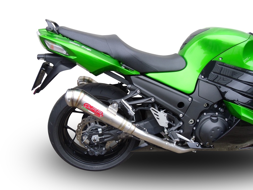 Escape compatível com Kawasaki Zzr 1400 2017-2022, Powercone Evo, Par de silenciosos de escape homologadas, com db killer removível e tubos de ligação específicos 