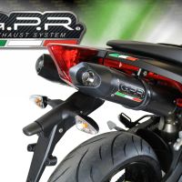 Escape compatível com Aprilia Shiver 900 2017-2020, Furore Evo4 Nero, Par de silenciosos de escape homologadas, com db killer removível e tubos de ligação específicos 