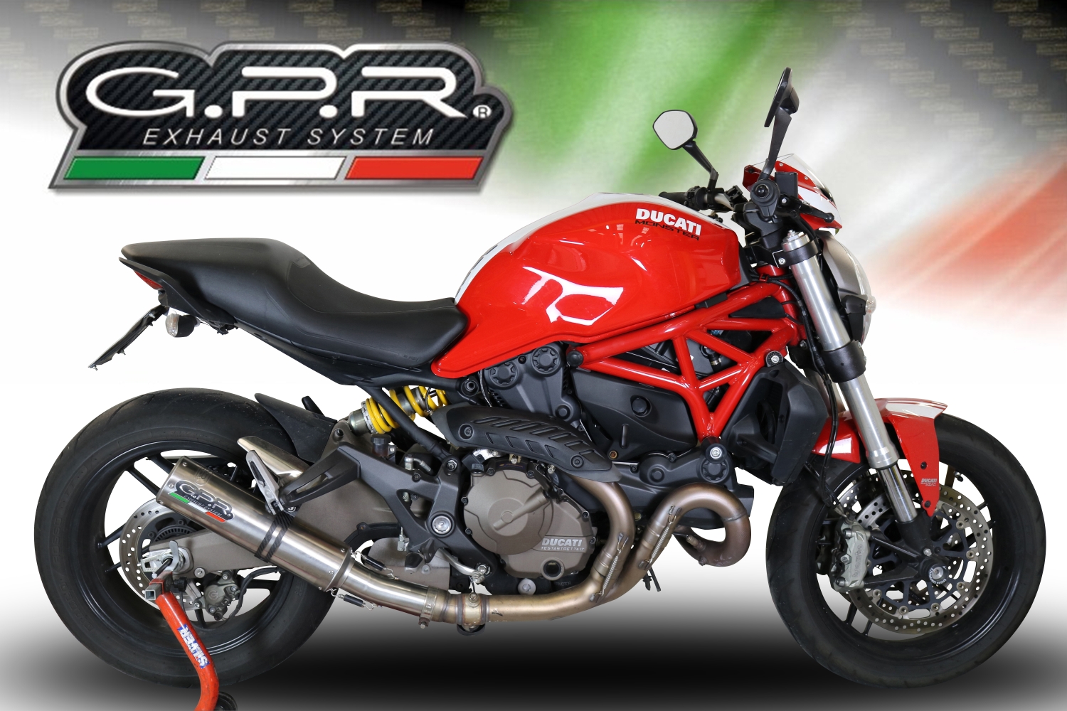 Escape compatível com Ducati Monster 1200 S -R 2017-2021, M3 Titanium Natural, Escape legal, homologado, silenciador com catalisador, db killer removível e tubo de ligação específico 