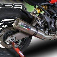 Escape compatível com Ducati Monster 1200 S -R 2017-2021, M3 Titanium Natural, Escape legal, homologado, silenciador com catalisador, db killer removível e tubo de ligação específico 