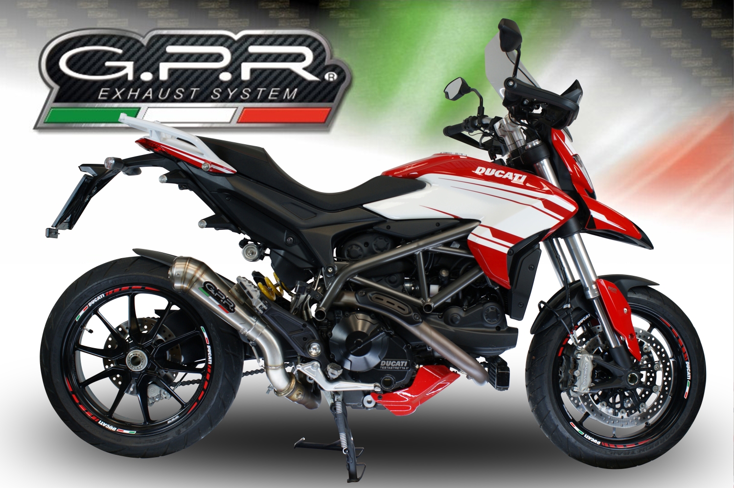 Escape compatível com Ducati Hyperstrada -Hypermotard 939 EURO 4 2016-2019, Powercone Evo, Escape legal, homologado, silenciador com catalisador, db killer removível e tubo de ligação específico 