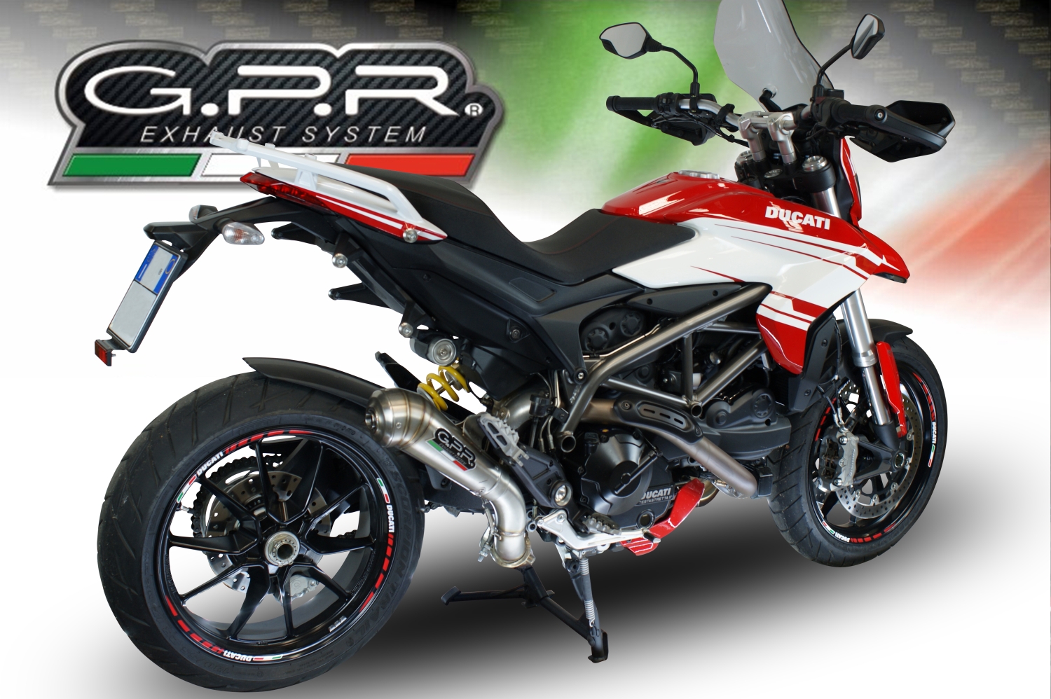 Escape compatível com Ducati Hyperstrada -Hypermotard 939 EURO 4 2016-2019, Powercone Evo, Escape legal, homologado, silenciador com catalisador, db killer removível e tubo de ligação específico 