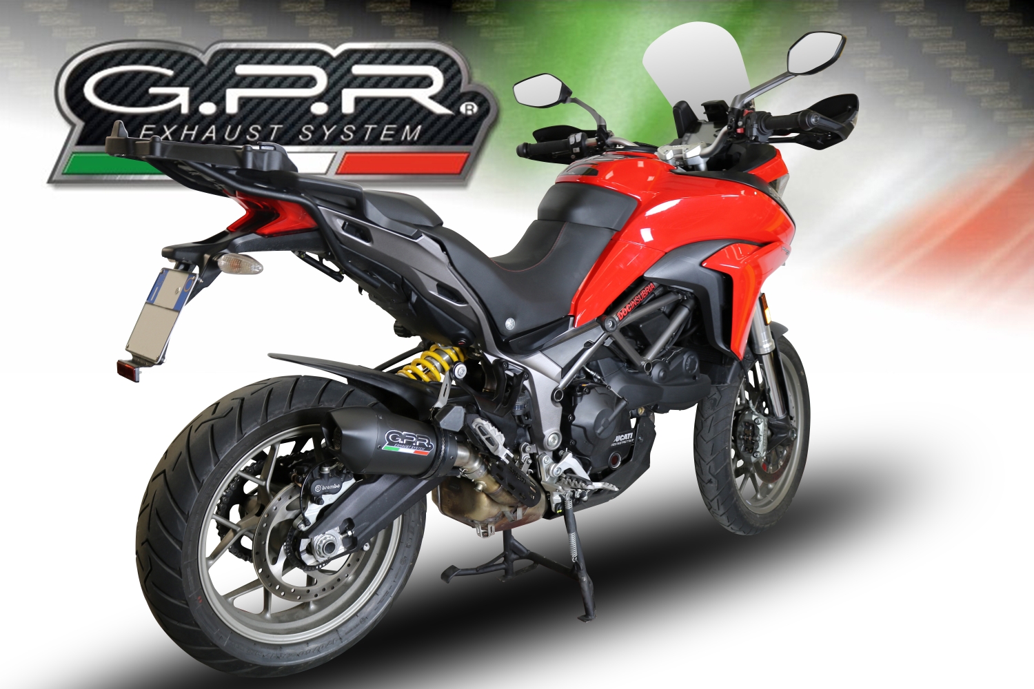 Escape compatível com Ducati Multistrada 950 2021-2024, GP Evo4 Black Titanium, Escape legal, homologado, silenciador com db killer removível e tubo de ligação específico 