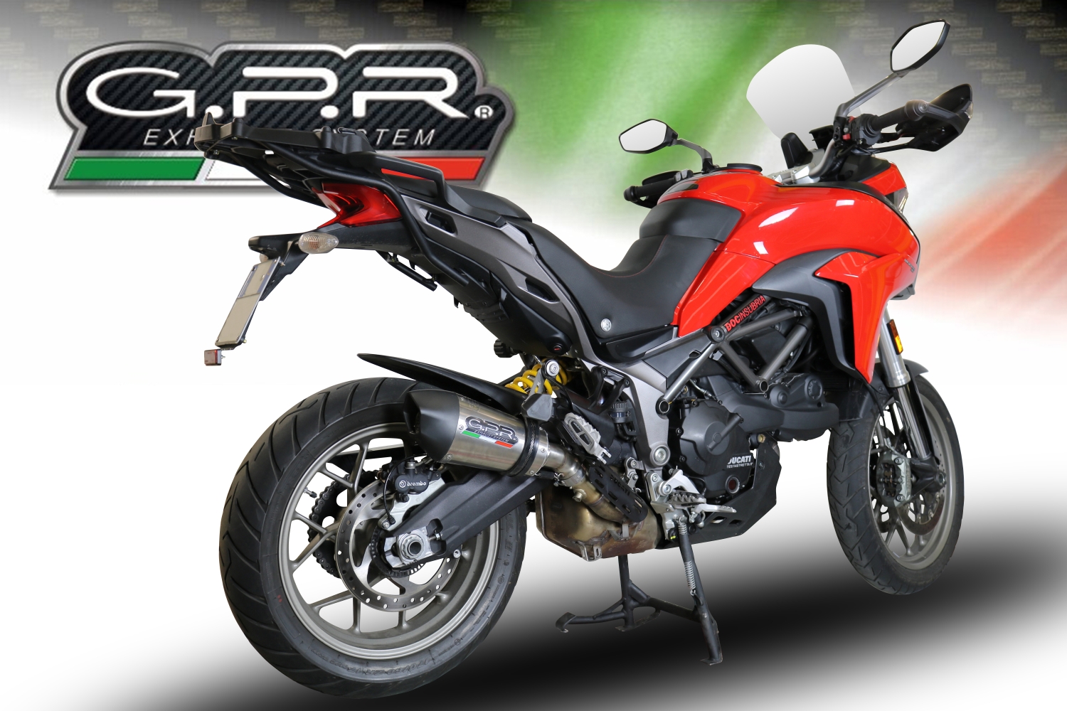 GPR escape compatível com  Ducati Multistrada 950 2017-2020, New Grand Prix Evo Titanium, Escape legal, homologado, silenciador com db killer removível e tubo de ligação específico 