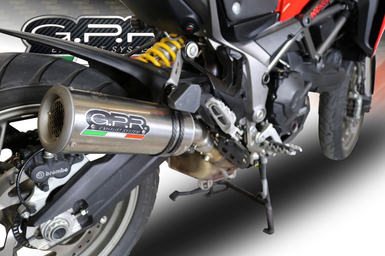 Escape compatível com Ducati Multistrada 950 2021-2024, M3 Titanium Natural, Escape legal, homologado, silenciador com db killer removível e tubo de ligação específico 