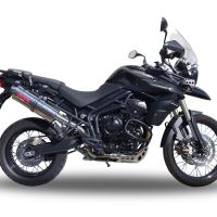 GPR escape compatível com  Triumph Tiger 800 - Xr - Xc - Xrx - Xcx - Xrt - Xca 2017-2021, Trioval, Escape legal, homologado, silenciador com db killer removível e tubo de ligação específico 
