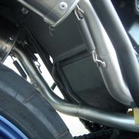 Escape compatível com Aprilia Pegaso Strada 650 2005-2011, Trioval, Par de silenciosos de escape homologadas, com db killer removível e tubos de ligação específicos 