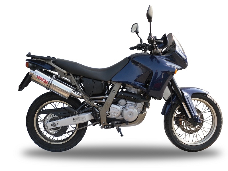 Escape compatível com Aprilia Pegaso 3 650 -Pegaso i.e. 1997-2000, Trioval, Par de silenciosos de escape homologadas, com db killer removível e tubos de ligação específicos 