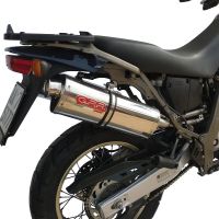 Escape compatível com Aprilia Pegaso Strada 650 2005-2011, Trioval, Par de silenciosos de escape homologadas, com db killer removível e tubos de ligação específicos 