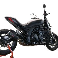 Escape compatível com Benelli 502 C 2021-2024, M3 Black Titanium, Escape legal, homologado, silenciador com db killer removível e tubo de ligação específico 