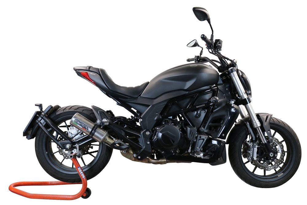 Escape compatível com Benelli 502 C 2019-2020, M3 Inox , Escape legal, homologado, silenciador com db killer removível e tubo de ligação específico 