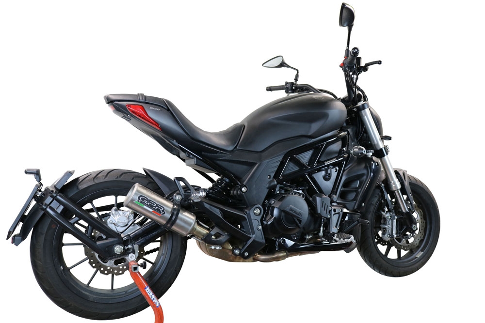 Escape compatível com Benelli 502 C 2019-2020, M3 Inox , Escape legal, homologado, silenciador com db killer removível e tubo de ligação específico 