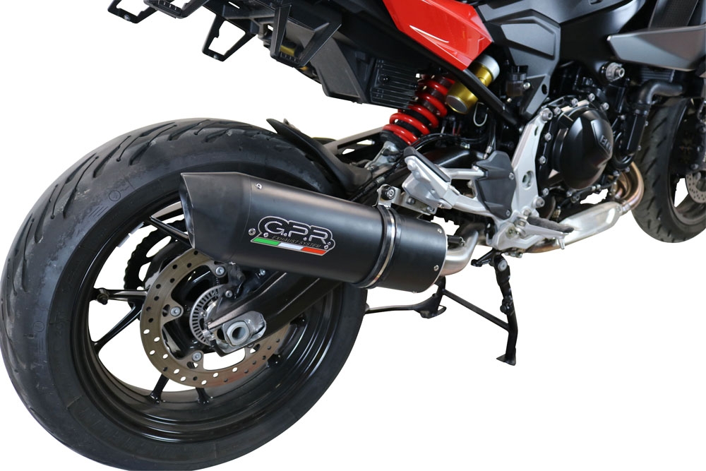 Escape compatível com Bmw F 900 XR-R 2020-2025, Furore Evo4 Nero, Escape legal, homologado, silenciador com db killer removível e tubo de ligação específico 