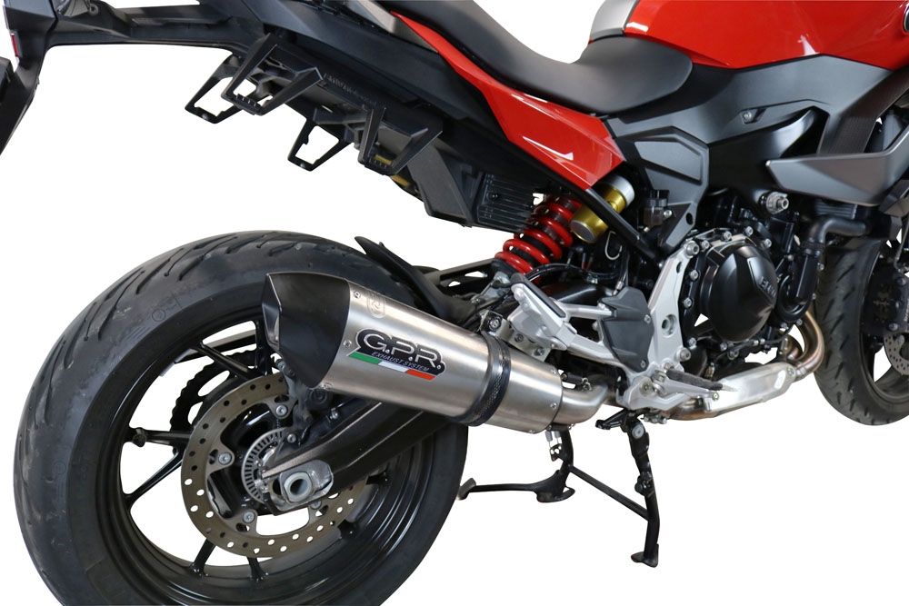 GPR escape compatível com  Bmw F 900 XR-R 2020-2025, New Grand Prix Evo Titanium, Escape legal, homologado, silenciador com db killer removível e tubo de ligação específico 