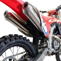 Escape compatível com Honda Crf 450 R-RX 2017-2020, Pentacross Inox, Escape Racing, linha completa, silenciador duplo com db killer removível 
