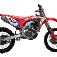 Escape compatível com Honda Crf 250 R 2018-2021, Pentacross Full Titanium, Escape Racing, linha completa, silenciador duplo com db killer removível 