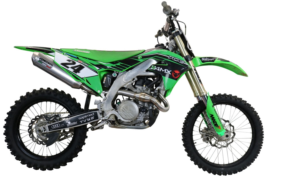 Escape compatível com Kawasaki Kx 450 X 2021-2023, Pentacross Inox, Escape racing linha completa, silencioso mais coletor com dbkiller, não homologado 