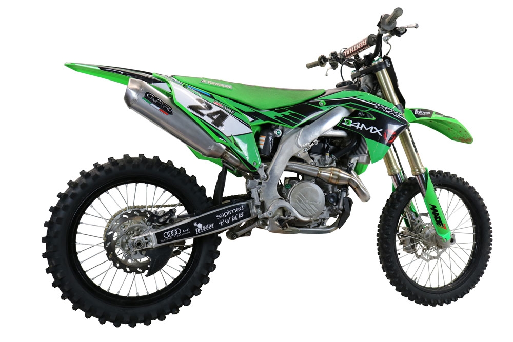 Escape compatível com Kawasaki Kx 450 X 2021-2023, Pentacross Inox, Escape racing linha completa, silencioso mais coletor com dbkiller, não homologado 