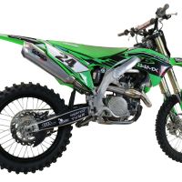 Escape compatível com Kawasaki Kx 450 X 2021-2023, Pentacross Inox, Escape racing linha completa, silencioso mais coletor com dbkiller, não homologado 