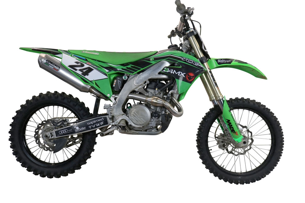 Escape compatível com Kawasaki Kx 450 X 2021-2023, Pentacross Titanium, Escape racing linha completa, silencioso mais coletor com dbkiller, não homologado 