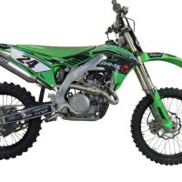 Escape compatível com Kawasaki Kx 450 X 2021-2023, Pentacross Titanium, Escape racing linha completa, silencioso mais coletor com dbkiller, não homologado 