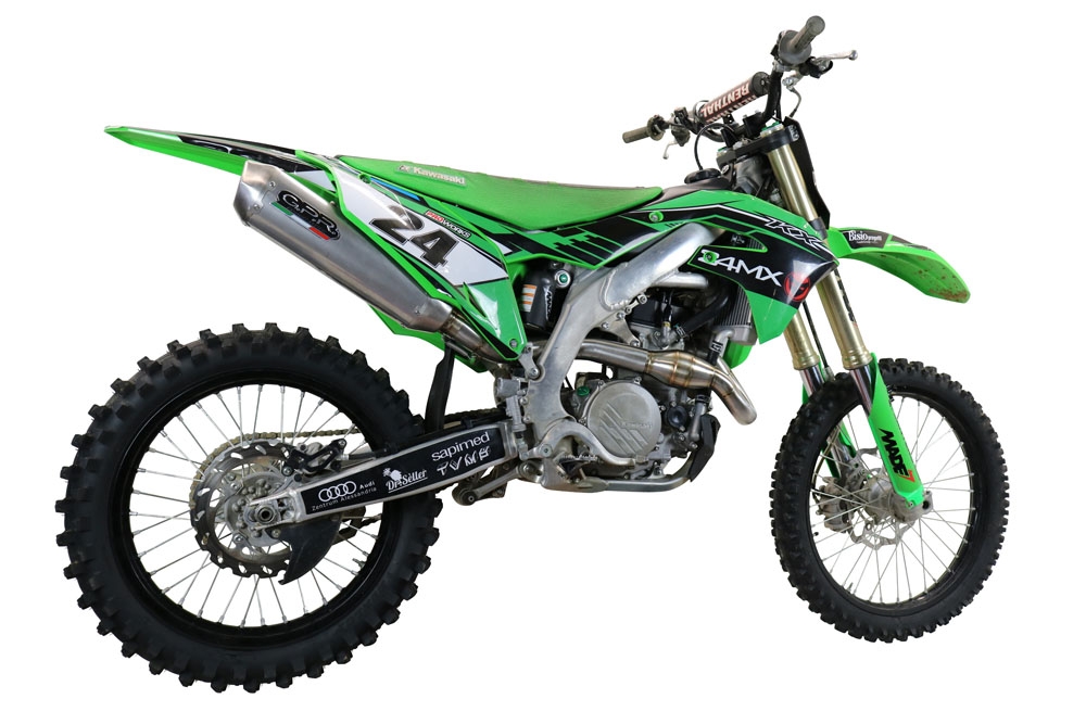 Escape compatível com Kawasaki Kx 450 X 2021-2023, Pentacross Titanium, Escape racing linha completa, silencioso mais coletor com dbkiller, não homologado 