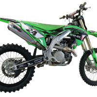 Escape compatível com Kawasaki Kx 450 X 2021-2023, Pentacross Titanium, Escape racing linha completa, silencioso mais coletor com dbkiller, não homologado 