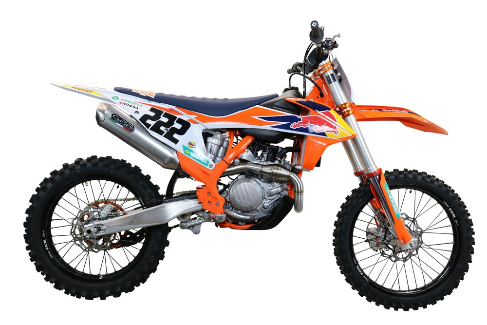 Escape compatível com Gas Gas MC 450F 2021-2023, Pentacross Inox, Escape racing linha completa, silencioso mais coletor com dbkiller, não homologado 
