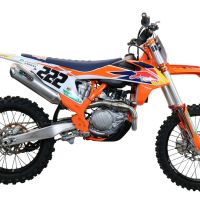 Escape compatível com Gas Gas MC 450F 2021-2023, Pentacross Inox, Escape racing linha completa, silencioso mais coletor com dbkiller, não homologado 