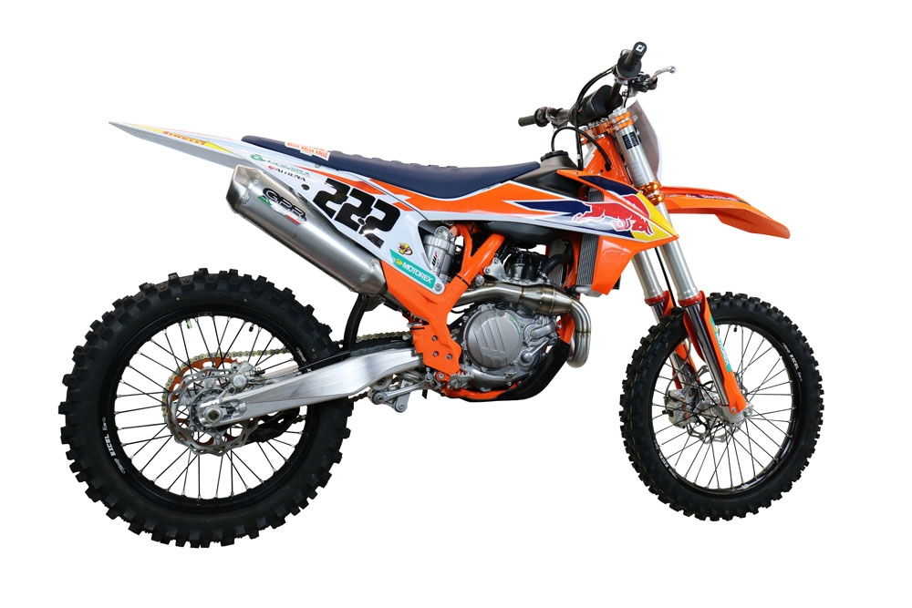 Escape compatível com Gas Gas MC 450F 2021-2023, Pentacross Inox, Escape racing linha completa, silencioso mais coletor com dbkiller, não homologado 