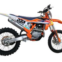 Escape compatível com Gas Gas MC 450F 2021-2023, Pentacross Inox, Escape racing linha completa, silencioso mais coletor com dbkiller, não homologado 