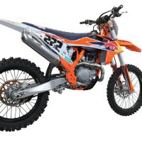 Escape compatível com Gas Gas MC 450F 2021-2023, Pentacross FULL Titanium, Escape racing linha completa, silencioso mais coletor com dbkiller, não homologado 