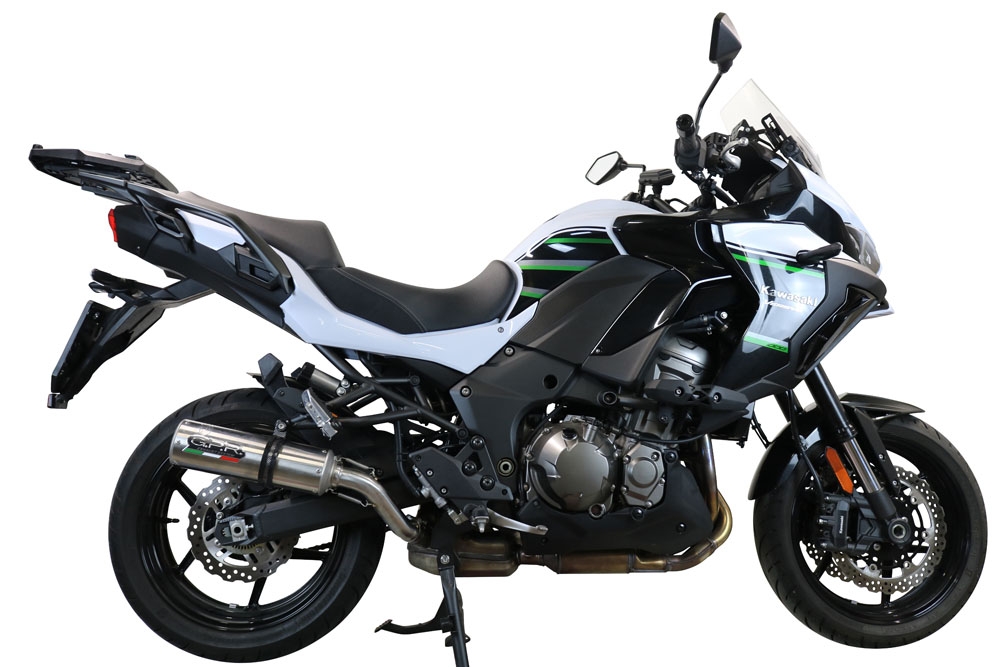 Escape compatível com Kawasaki Versys 1000 I.E. 2021-2024, M3 Inox , Escape legal, homologado, silenciador com db killer removível e tubo de ligação específico 