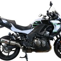 Escape compatível com Kawasaki Versys 1000 I.E. 2021-2024, M3 Inox , Escape legal, homologado, silenciador com db killer removível e tubo de ligação específico 