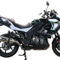 Escape compatível com Kawasaki Versys 1000 I.E. 2019-2020, Satinox , Escape legal, homologado, silenciador com db killer removível e tubo de ligação específico 