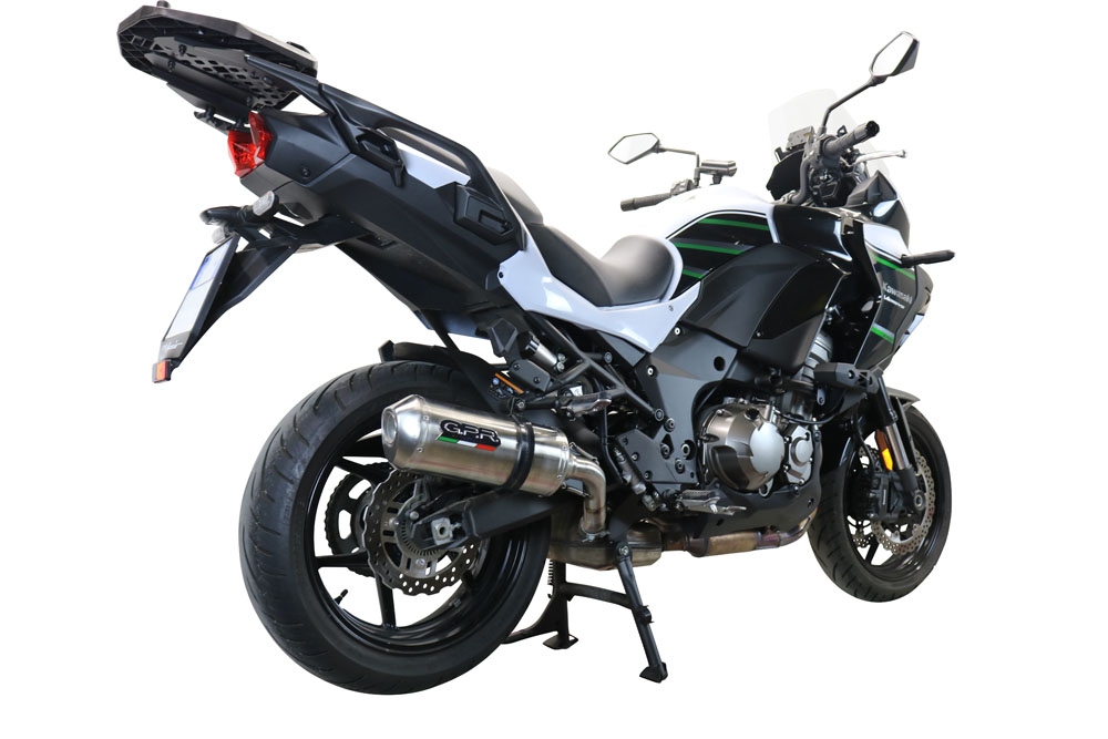 Escape compatível com Kawasaki Versys 1000 I.E. 2019-2020, Satinox , Escape legal, homologado, silenciador com db killer removível e tubo de ligação específico 