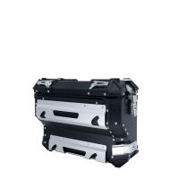Par de malas laterais em alumínio com o lado direito contornado, cor preta com porta-bagagem específico GPR TECH compatível com  Bmw F 750 Gs 2021/2024 e5