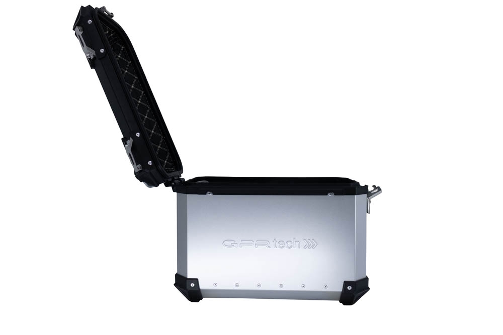 Par de malas laterais em alumínio cor prata com porta-bagagem específico GPR TECH compatível com  Kawasaki Versys 650 2021/2022 e5
