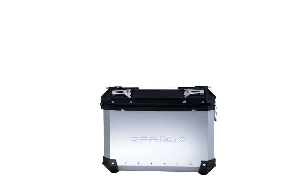 Par de malas laterais em alumínio cor prata com porta-bagagem específico GPR TECH compatível com  Kawasaki Versys 650 2021/2022 e5