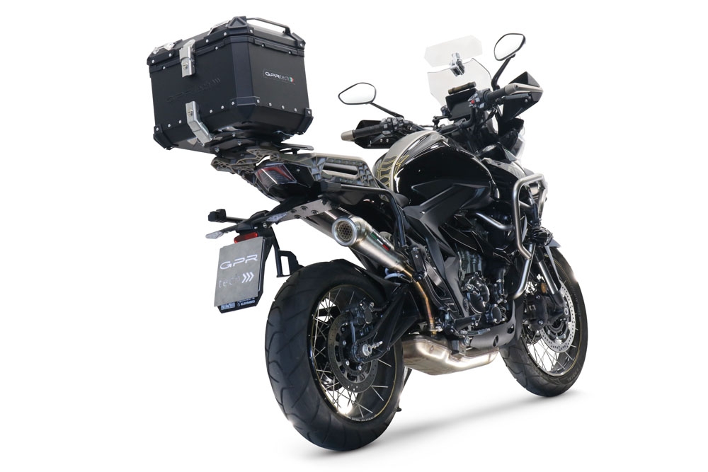 Escape compatível com Zontes 350 T2 ADV 2022-2024, Powercone Evo, Escape legal, homologado, silenciador com db killer removível e tubo de ligação específico 