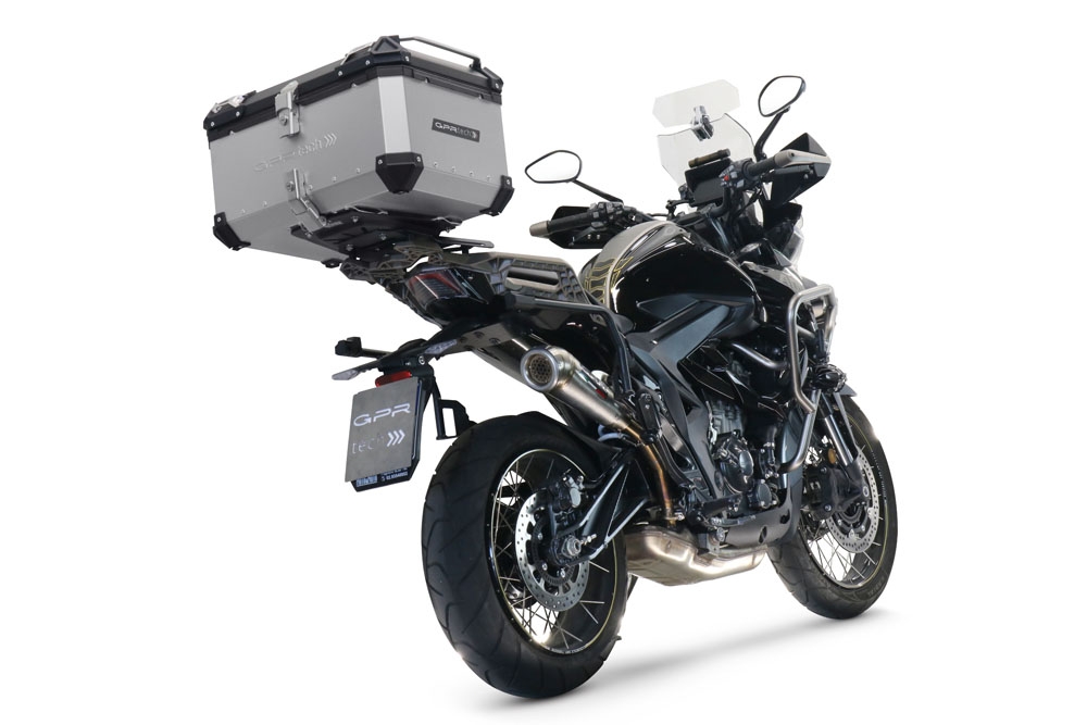 Escape compatível com Zontes 350 T2 ADV 2022-2024, Powercone Evo, Escape legal, homologado, silenciador com db killer removível e tubo de ligação específico 